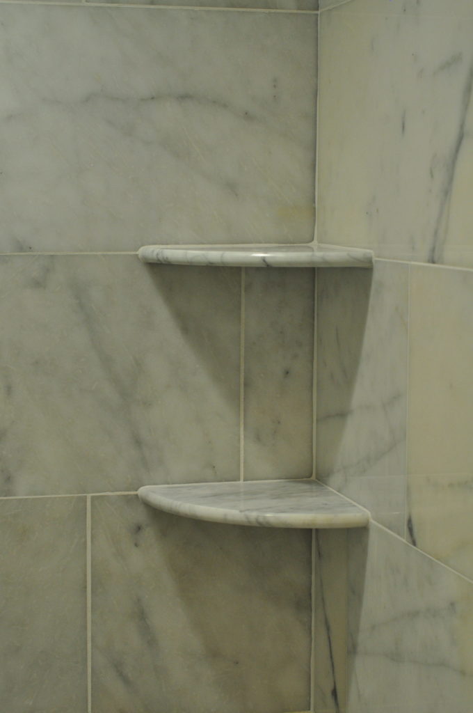 Install a Corner Shower Shelf With Tiles