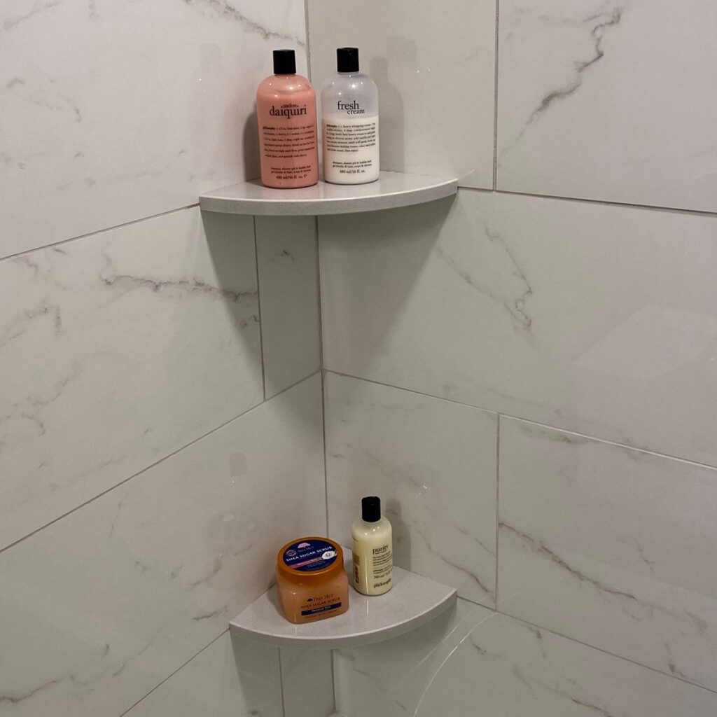 GoShelf: Shower Corner Shelves Built In To Your Existing Tile!