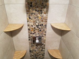 installing shower shelf on already tiled wall