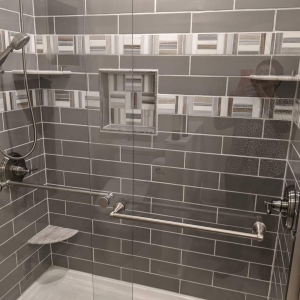 modern shower ledge