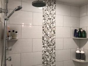 where to put shelves in shower 