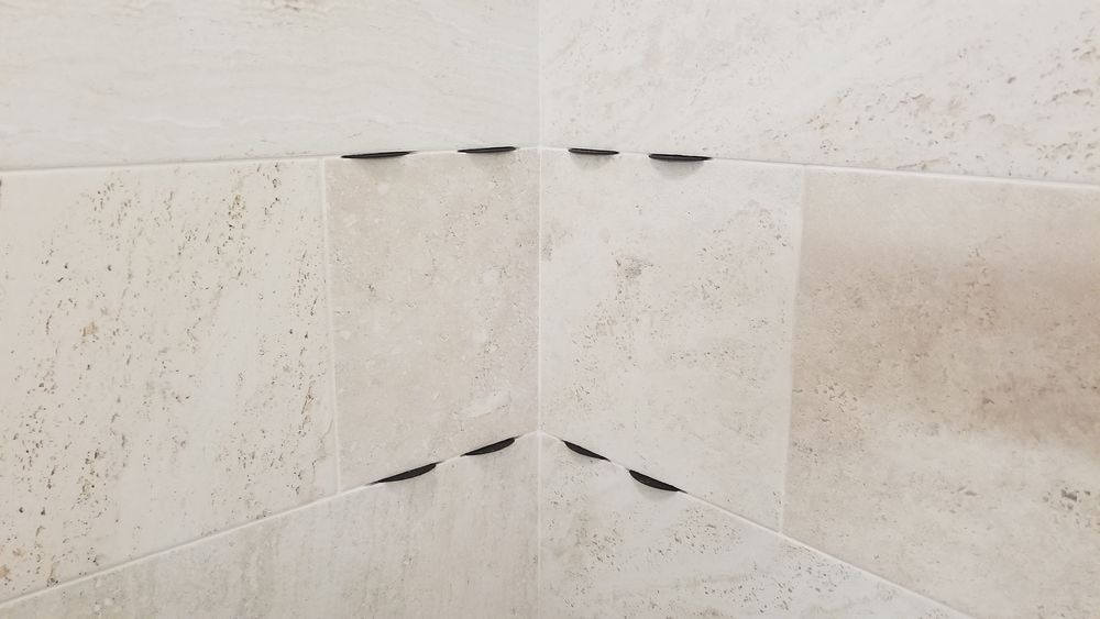 Gorgeous Travertine Corner Shower Shelf - Easy Install - GoShelf™