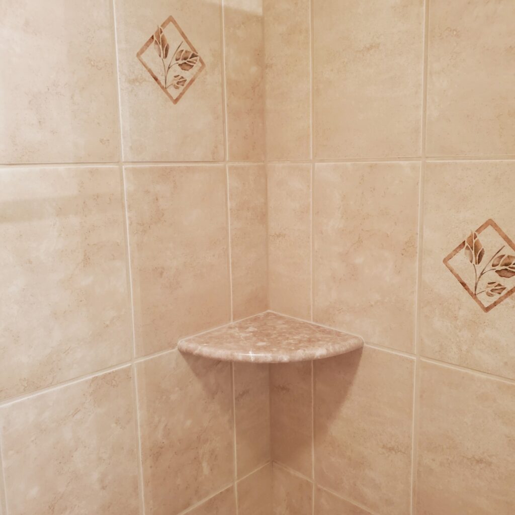 built in soap dish for shower